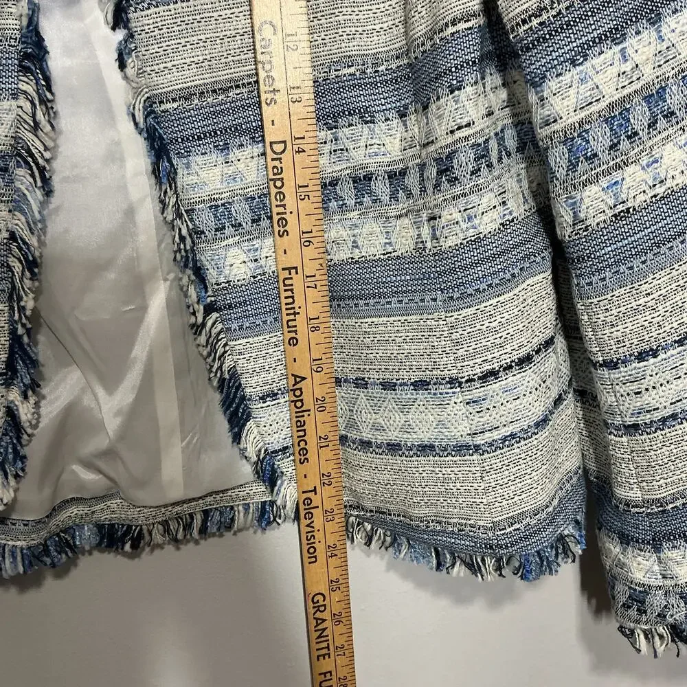 NWT Anne Klein Tweed Fringe Western Harbor Blazer  Jacket 12